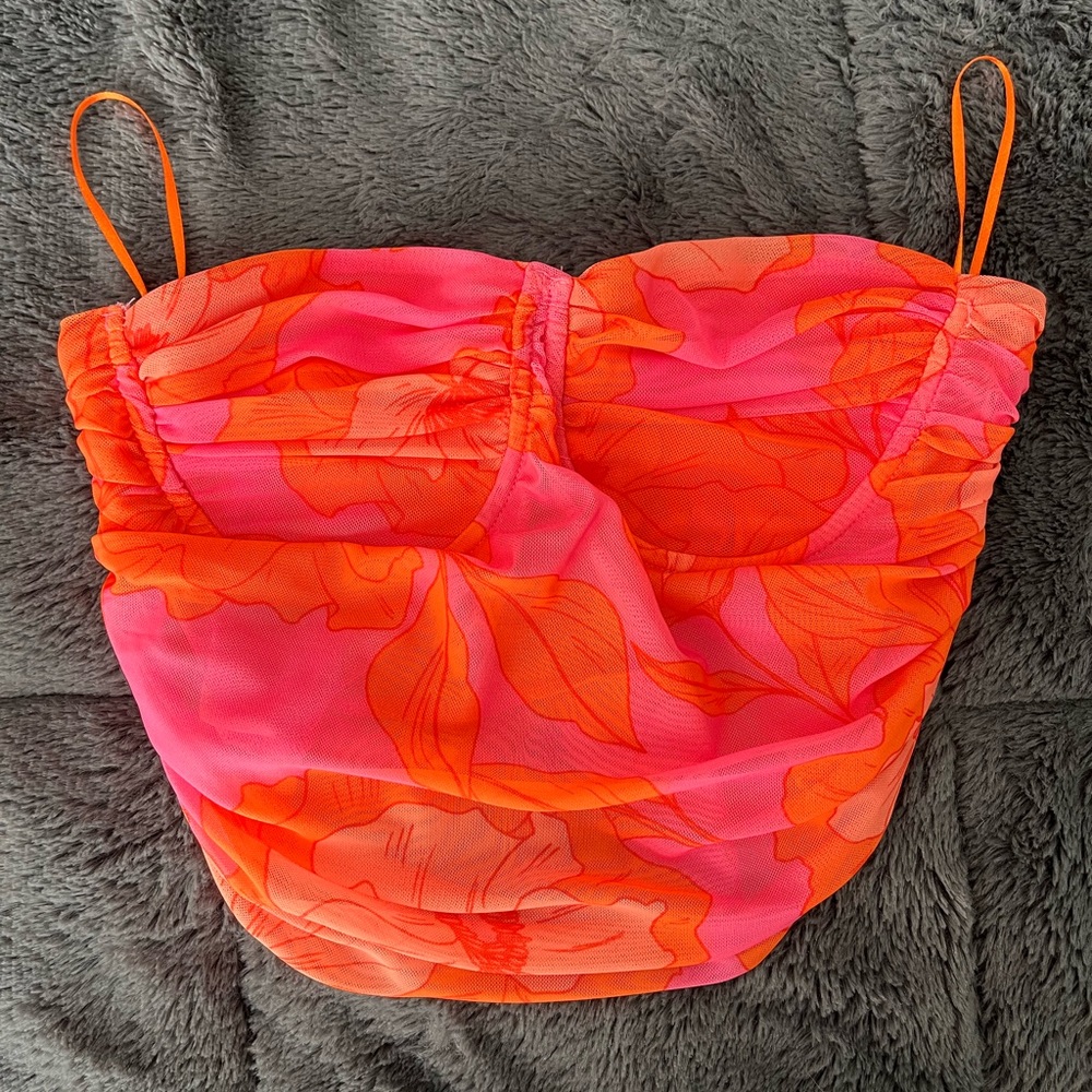 Zara Tulle Crop Tube Top